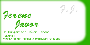 ferenc javor business card