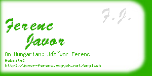 ferenc javor business card